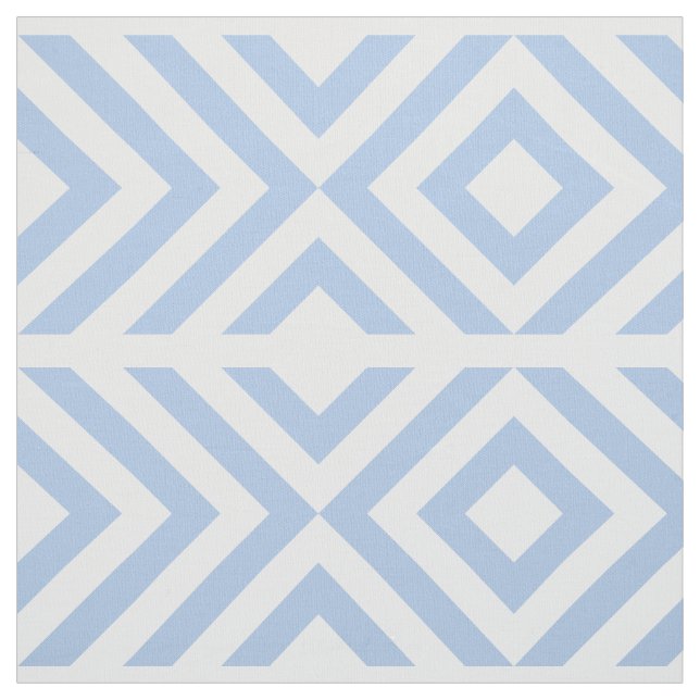 Light Blue and White Chevrons, Diamonds Geometric Fabric (Swatch)