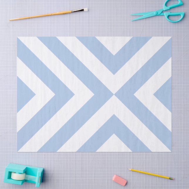 Light Blue and White Chevrons Tissue Paper (Craft)