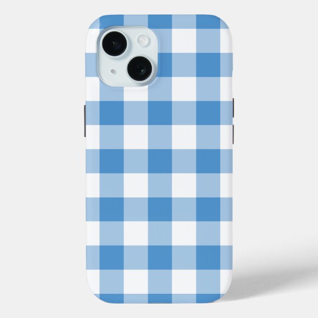 Light Blue and White Gingham Pattern Case-Mate iPhone Case (Back)