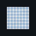 Light Blue and White Gingham Pattern Stone Magnet<br><div class="desc">Light blue, white, and pale blue squares form a bold, checked plaid. The baby blue and white gingham pattern reminds me of fun summer picnics and baby boys. The white is transparent, so you can change it if you like. Just click the "Customise it" button, then select a “Printed Background...</div>