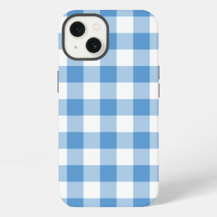 Light Blue and White Gingham Plaid iPhone 13 Case