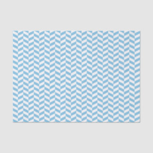 Light Blue and White Herringbone Tissue Paper