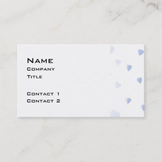 Light Blue and White Love Hearts Pattern. Business Card