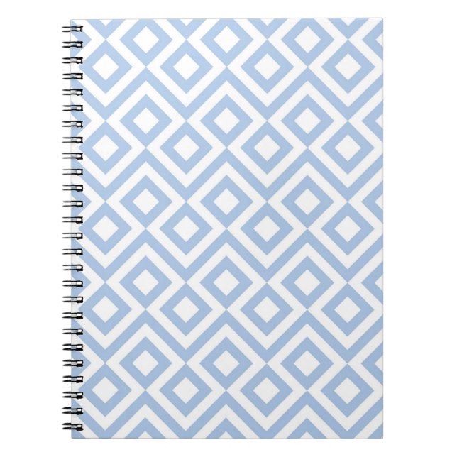 Light Blue and White Meander Notebook (Front)