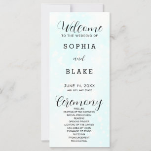 Light Blue and White Modern Wedding Program