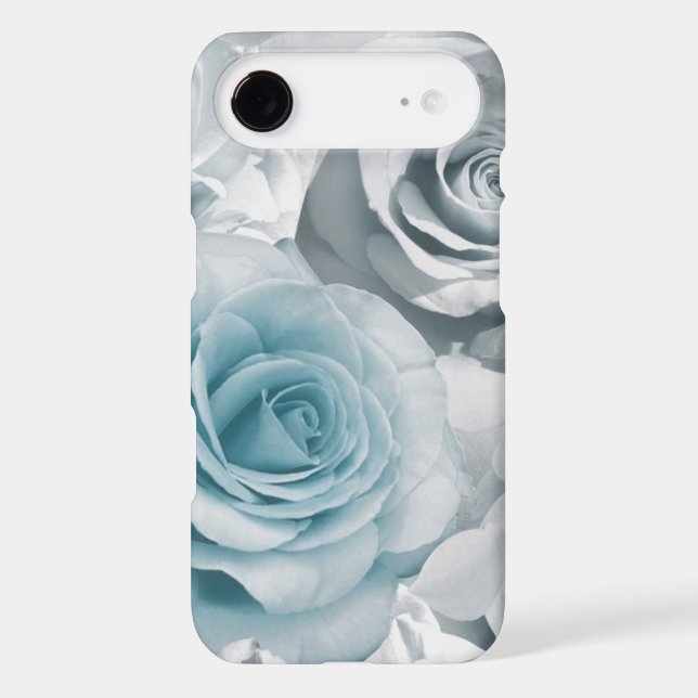 Light Blue and White Rose iPhone 6 Plus Case (Back)