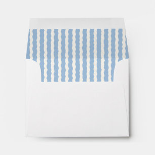 Light Blue and White Scalloped Stripe Envelope