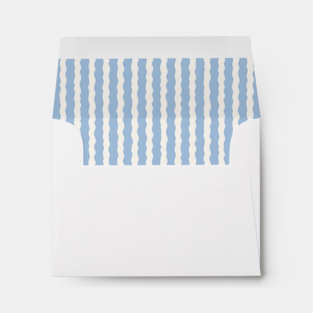 Light Blue and White Scalloped Stripe  Envelope (Back (Bottom))