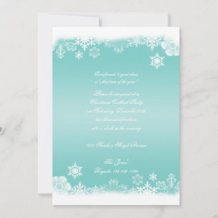 Light Blue and White Snowflake Christmas Party Invitation