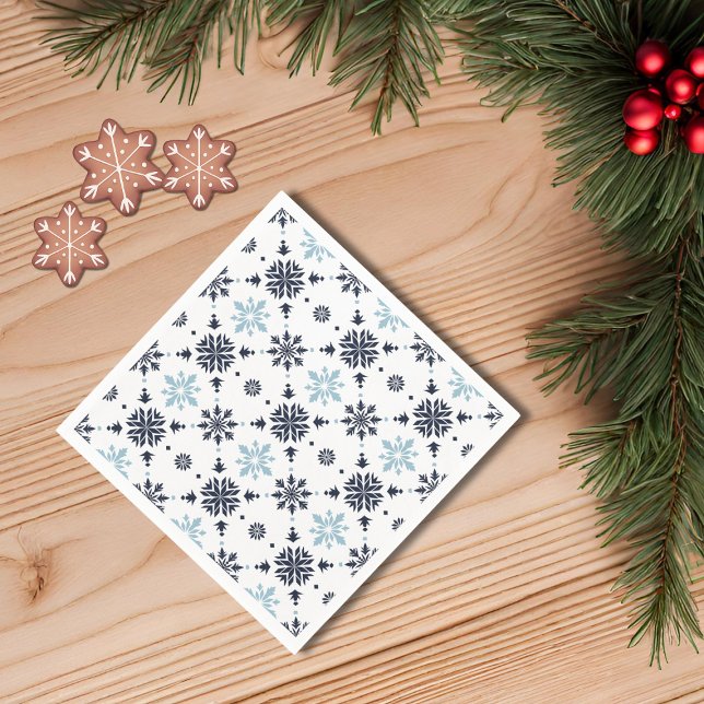 Light Blue and White Snowflake  Napkin (Creator Uploaded)
