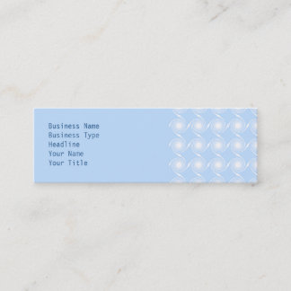 Light blue and white spiral pattern design. mini business card