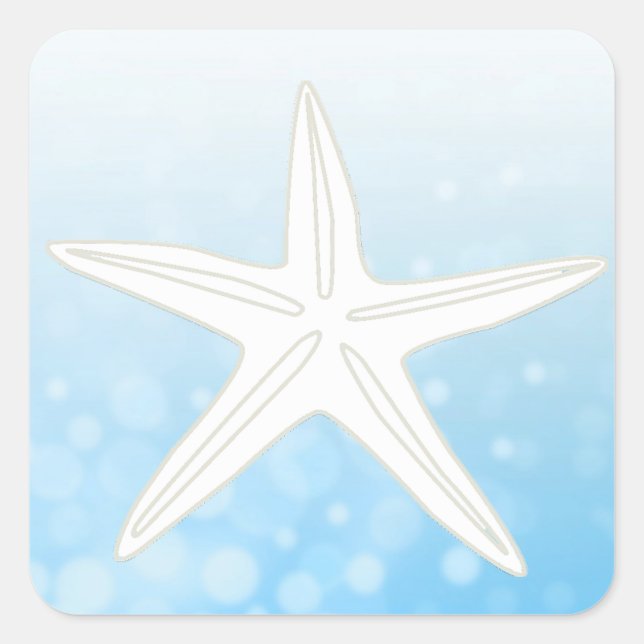 Light Blue and White Starfish Stickers (Front)