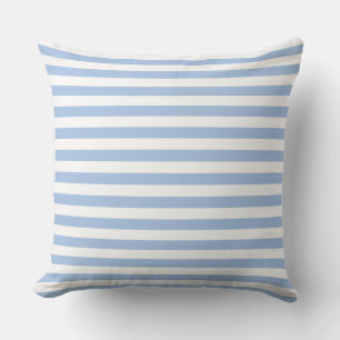 Light Blue and White Stripe Throw Pillow