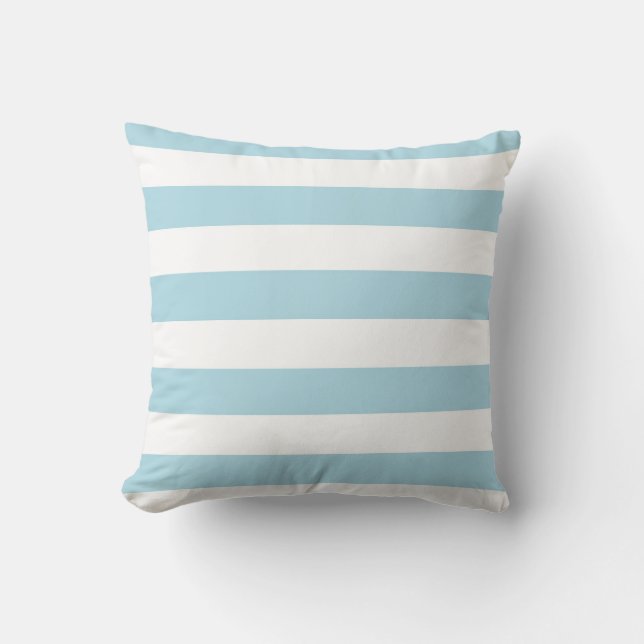 Light Blue and White Stripes Cushion (Front)