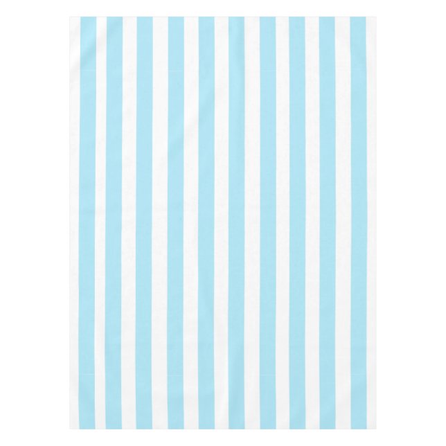 Light Blue and White Stripes Pattern Tablecloth (Front)