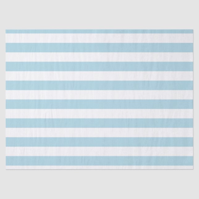 Light Blue and White Stripes Tissue Paper (Front)