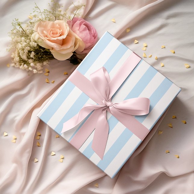 Light Blue and White Stripes Wrapping Paper (Light Blue and White Stripes Wrapping Paper)
