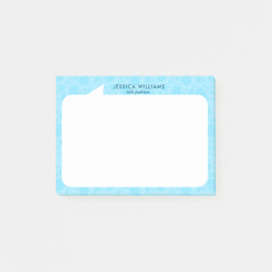Light blue and white talk bubble Custom Name Post-it Notes