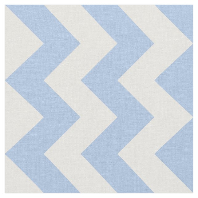 Light Blue and White Zigzag Geometric Fabric (Close Up)