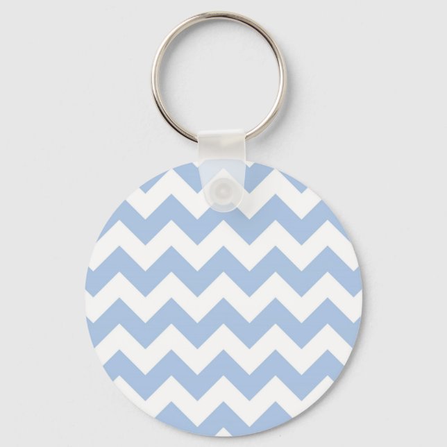 Light Blue and White Zigzag Key Ring (Front)