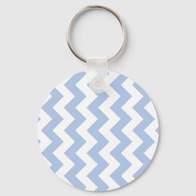 Light Blue and White Zigzag Key Ring (Front)