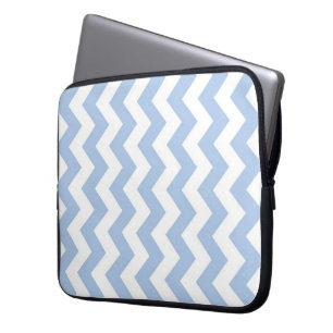 Light Blue and White Zigzag Laptop Sleeve