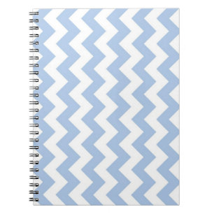 Light Blue and White Zigzag Spiral Notebook