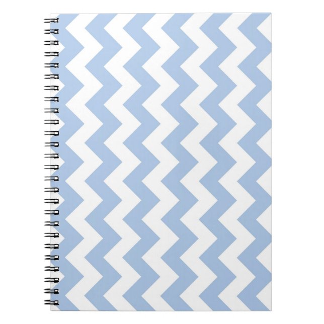 Light Blue and White Zigzag Spiral Notebook (Front)