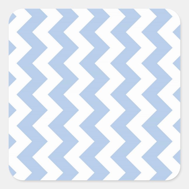 Light Blue and White Zigzag Square Sticker (Front)