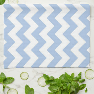 Light Blue and White Zigzag Tea Towel