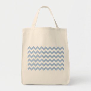 Light Blue and White Zigzag Tote Bag