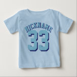Light Blue & Aqua Baby | Sports Jersey Baby T-Shirt<br><div class="desc">Light Blue & Aqua Baby | Sports Jersey Design • Baby Romper</div>