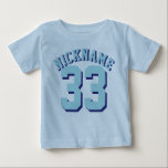 Light Blue & Aqua Baby | Sports Jersey Baby T-Shirt<br><div class="desc">Light Blue & Aqua Baby | Sports Jersey Design • Baby Romper</div>
