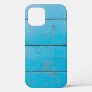 Light blue aquamarine fresh vintage wood dusty flo iPhone 12 case