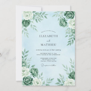 Light Blue Atmospheric Winter Wedding Invitation