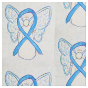 Light Blue Awareness Ribbon Angel Custom Material Fabric