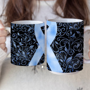 Light Blue Awareness Ribbon Mug Design