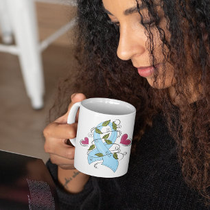 Light Blue Awareness Ribbon Support and Hope Coffee Mug