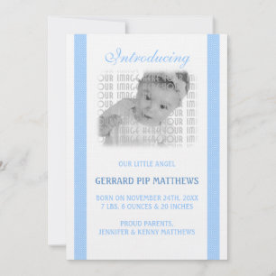 Light Blue Baby Boy Birth Announcement