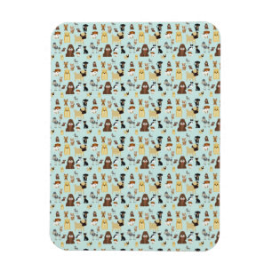 light blue background dogs pattern. magnet