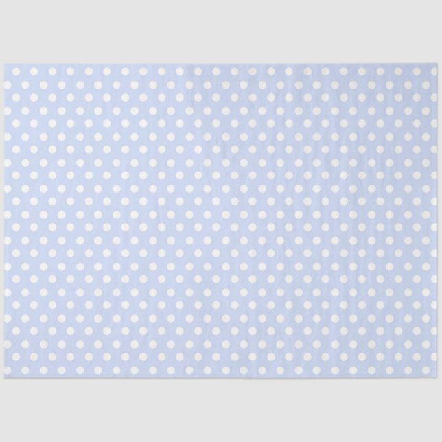 Light Blue Background with White Polka Dots Tissue Paper (Front)