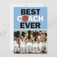 Light Blue Basketball Coach Best Ever Custom Photo