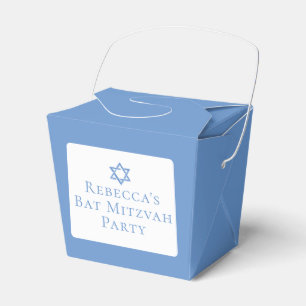 Light Blue Bat Mitzvah Party Star of David Fortune Favour Box