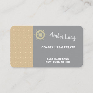 Light blue, beach, polka dot, business cards