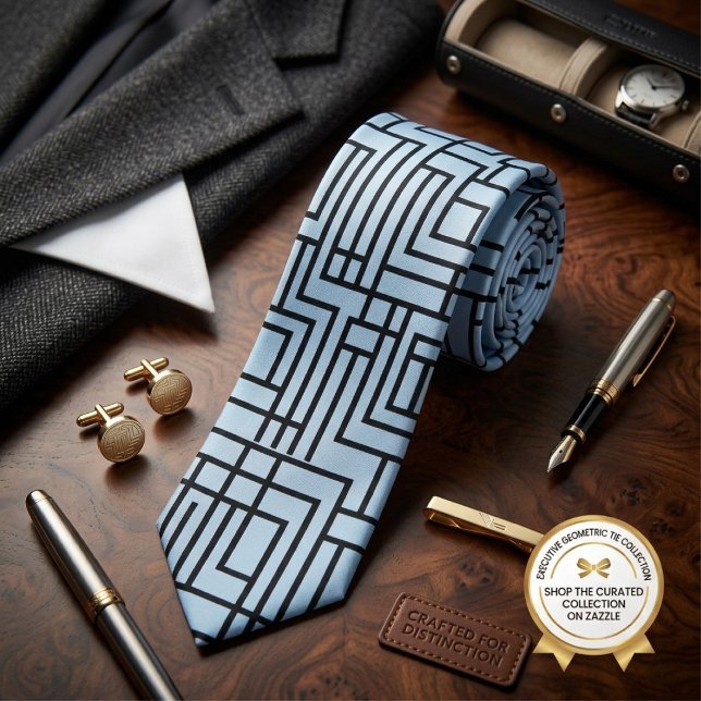 Light Blue Beautiful Pattern Design Tie (Creator Uploaded)