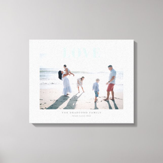 Light Blue Big Love Memory Event Photo Canvas Print (Front)