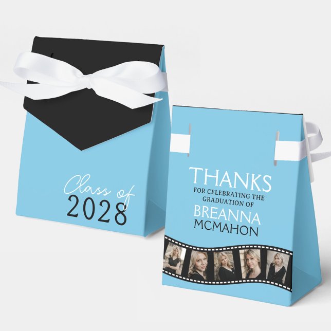 Light Blue & Black Photo Collage Filmstrip Favour Box (Creator Uploaded)