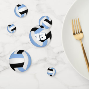 light blue black team colours kids volleyball part confetti