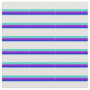 Light Blue, Blue, Violet, Turquoise & Mint Cream Fabric