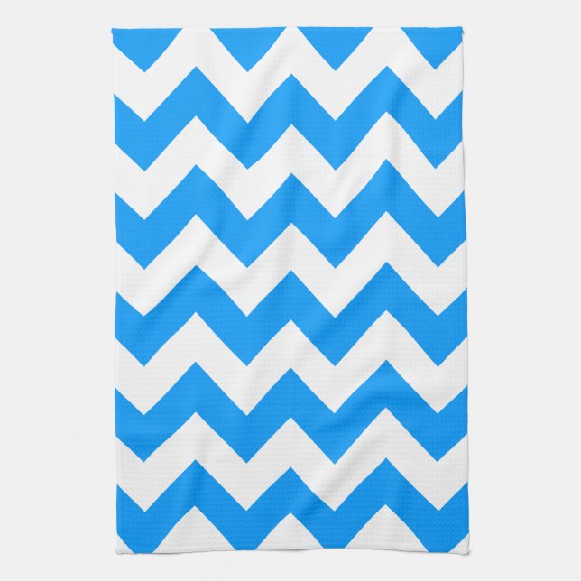 Light Blue Bold Chevron Tea Towel (Vertical)